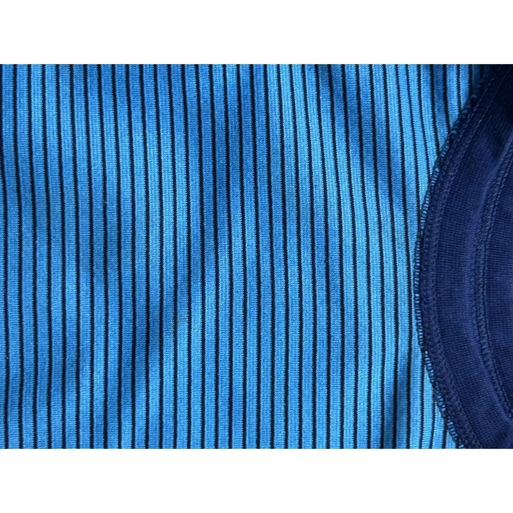 Patagonia Baby One Piece Capilene Blue Striped Long Sleeve Bodysuit 6 - 12 Month